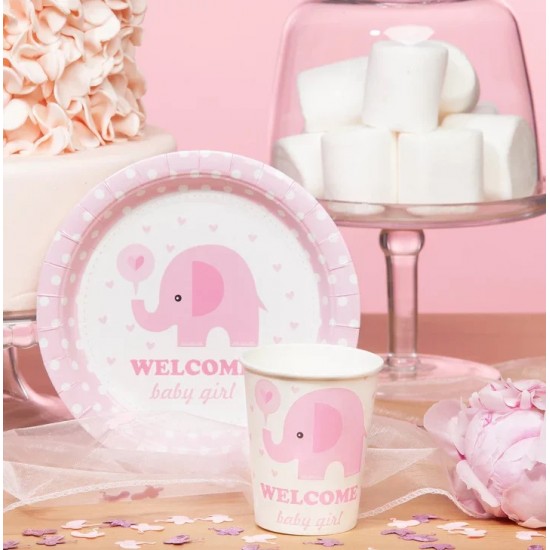 Πιάτα γλυκού Ελεφαντάκι - Baby Girl (6 τεμ)