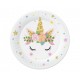 Πιάτα γλυκού Μονόκερος φλοράλ (8 τεμ)