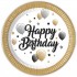 Πιάτα Happy Birthday Χρυσό (8 τεμ)