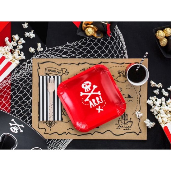 Πιάτα κόκκινα Πειρατές - Arr (8 τεμ)