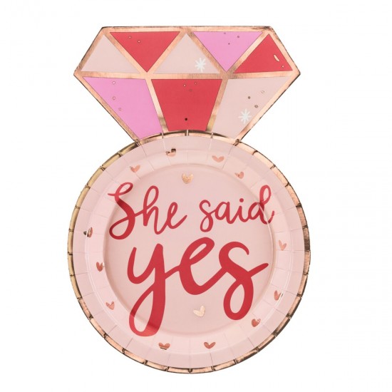 Πιάτα μονόπετρο She Said Yes (6 τεμ)