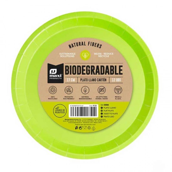 Χάρτινα Πιάτα Γλυκού Πράσινα (12 τεμ)