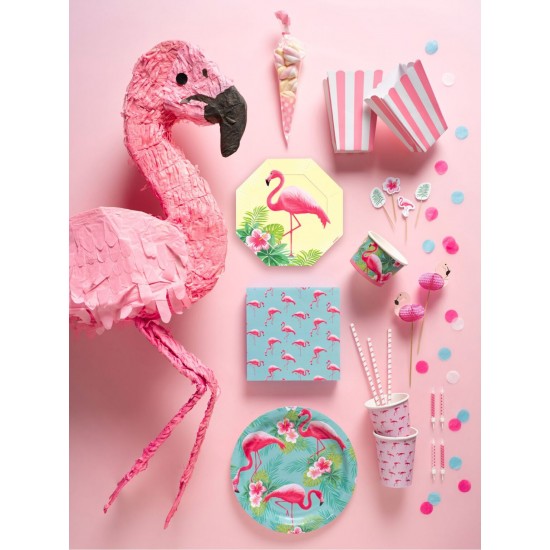 Πιάτα πάρτυ Φλαμίνγκο Paradise (8 τεμ)