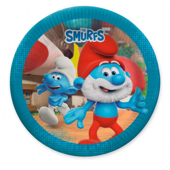 Πιάτα πάρτυ - Στρουμφάκια (8 τεμ)