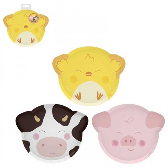 Πιάτα πάρτυ Ζωάκια της Φάρμας (6 τεμ)