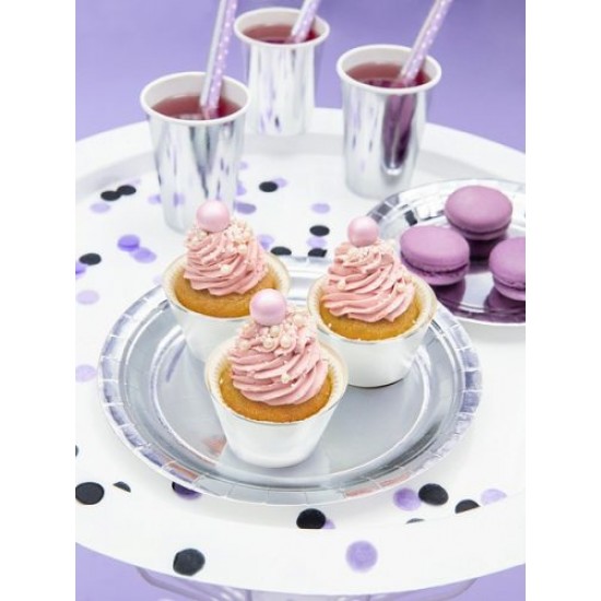 Πιάτα φαγητού Ασημί (6 τεμ)