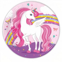 Πιάτα φαγητού Μονόκερος Rainbow (8 τεμ)