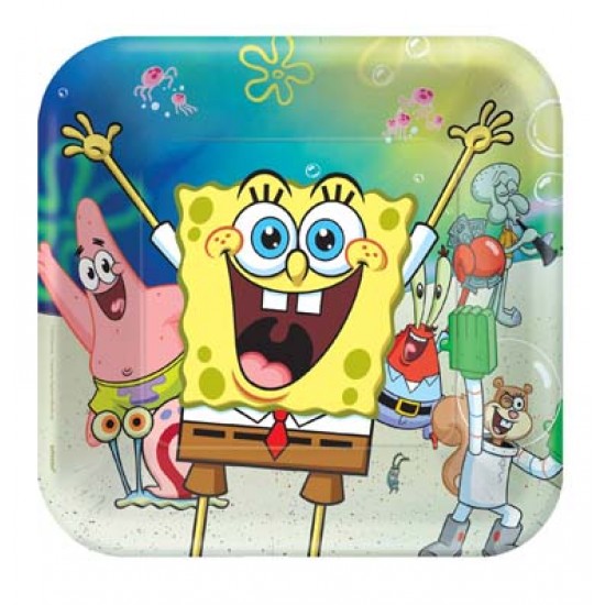 Πιάτα φαγητού Μπομπ Σφουγγαράκης (8 τεμ)