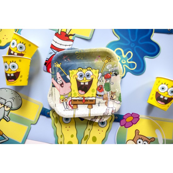 Πιάτα φαγητού Μπομπ Σφουγγαράκης (8 τεμ)