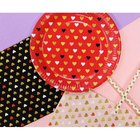 Πιάτα φαγητού Valentine ΧΟΧΟ (6 τεμ)