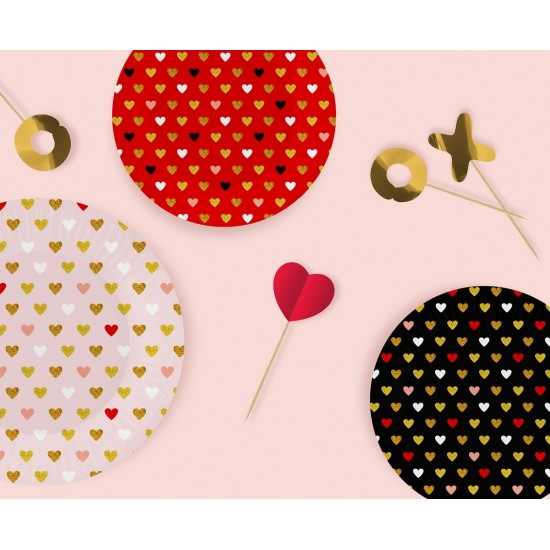 Πιάτα φαγητού Valentine ΧΟΧΟ (6 τεμ)