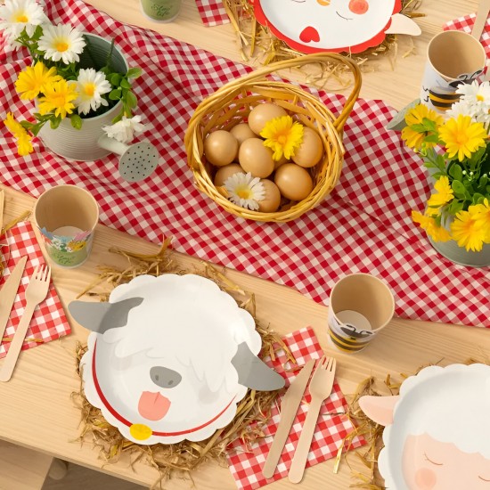 Πιάτα φαγητού Ζωάκια της Φάρμας 3D (6 τεμ)