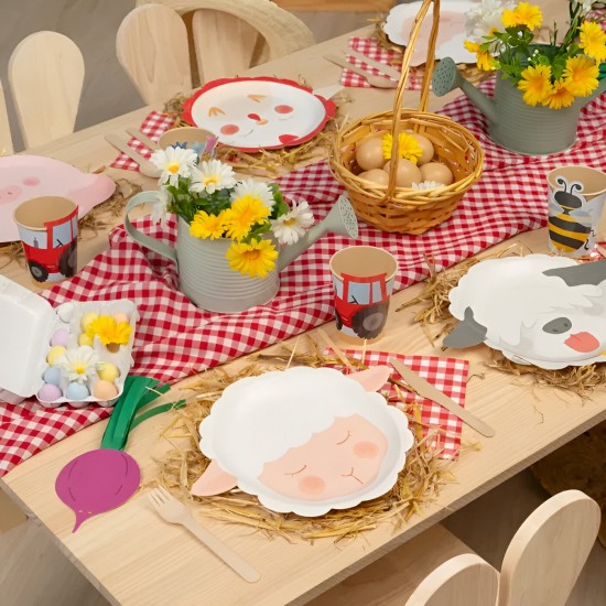 Πιάτα φαγητού Ζωάκια της Φάρμας 3D (6 τεμ)