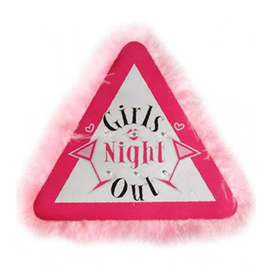 Πινακίδα "Girls Night Out" με φωτάκι & πούπουλα