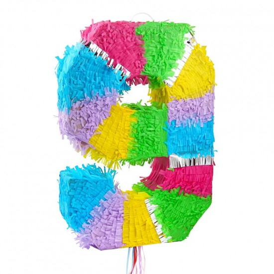 Πινιάτα για πάρτυ Αριθμός 9 παστέλ Πινιάτα για πάρτυ Αριθμός 9 παστέλ