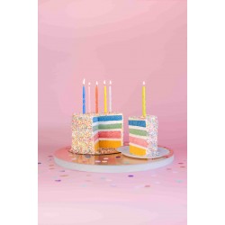 Πολύχρωμα Κεράκια Twisted με χρυσή βάση (6 τεμ) Πολύχρωμα Κεράκια Twisted με χρυσή βάση (6 τεμ)