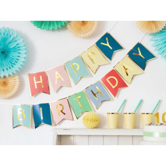 Πολύχρωμο μπάνερ Happy Birthday (175cm)
