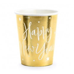 Ποτήρια χρυσά Happy New Year (6 τεμ)