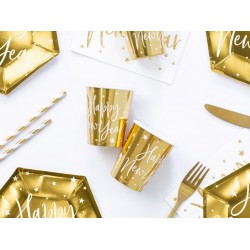 Ποτήρια χρυσά Happy New Year (6 τεμ)