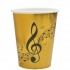 Ποτήρια χρυσά με Μουσικές Νότες (10 τεμ)