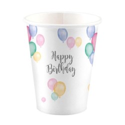 Ποτήρια Happy Birthday παστέλ (8 τεμ) Ποτήρια Happy Birthday παστέλ (8 τεμ)