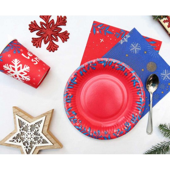 Ποτήρια κόκκινα Let It Snow (6 τεμ)