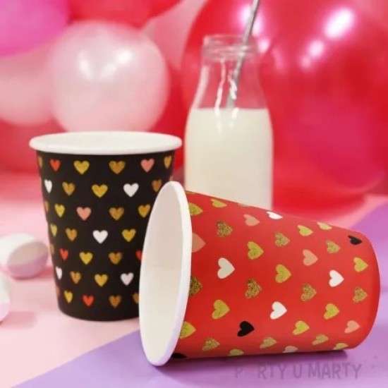 Ποτήρια κόκκινα XOXO ( 6 ΤΕΜ)