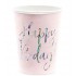 Ποτήρια πάρτυ απαλό ροζ "Happy Birthday"  (6 τεμ)