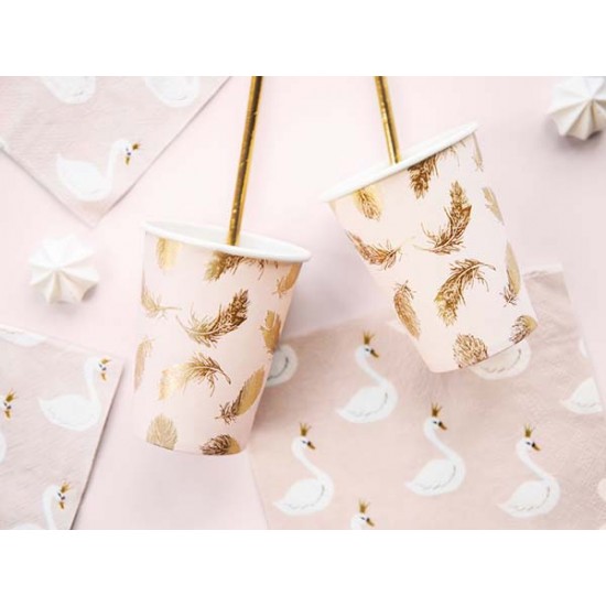 Ποτήρια πάρτυ χρυσά Φτερά (6 τεμ)
