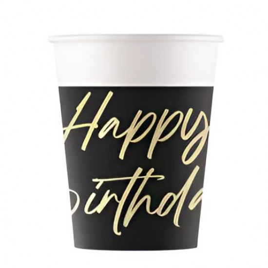 Ποτήρια πάρτυ Elegant Birthday (8 τεμ)