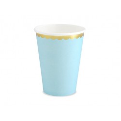 Ποτήρια πάρτυ Γαλάζιο με χρυσό περίγραμμα (6 τεμ)