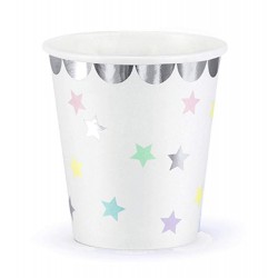Ποτήρια πάρτυ λευκά με αστεράκια (6 τεμ) Ποτήρια πάρτυ λευκά με αστεράκια (6 τεμ)