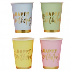 Ποτήρια πάρτυ Pastel Birthday (8 τεμ) Ποτήρια πάρτυ Pastel Birthday (8 τεμ)