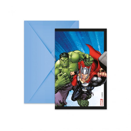 Προσκλήσεις με φάκελα Avengers (6 τεμ)