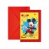 Προσκλήσεις πάρτυ Mickey με φάκελο (6 τεμ)
