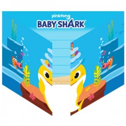 Προσκλήσεις πάρτυ Baby Shark (8 τεμ) Προσκλήσεις πάρτυ Baby Shark (8 τεμ)