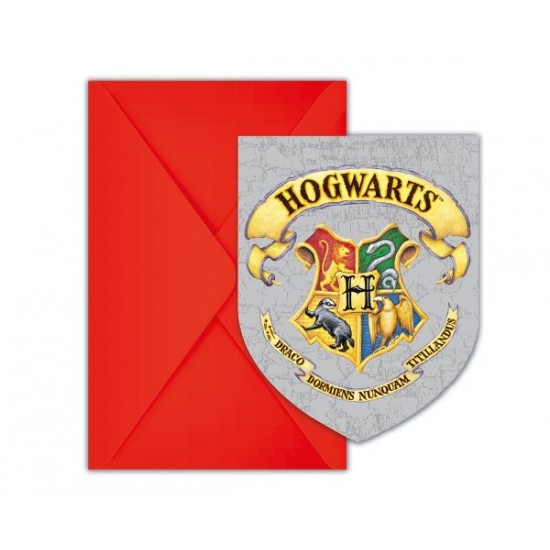 Προσκλήσεις πάρτυ Harry Potter - Οίκοι Hogwards (6 τεμ)