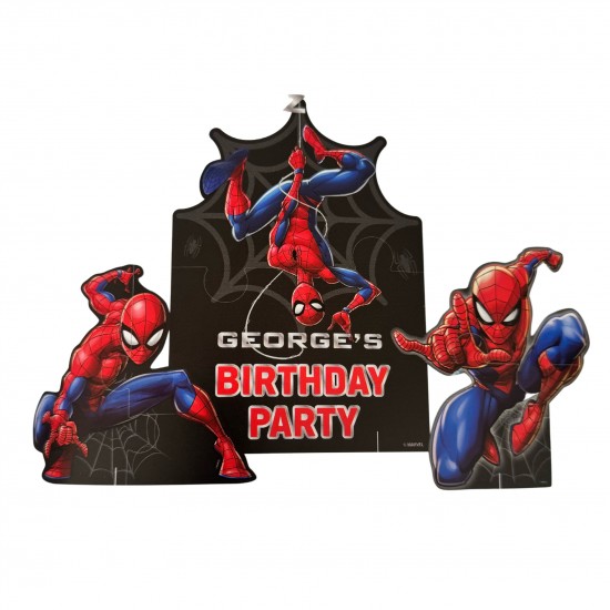 Προσωποποιημένος Πίνακας Spiderman Με Αυτοκόλλητα & Φιγούρες που Στέκονται