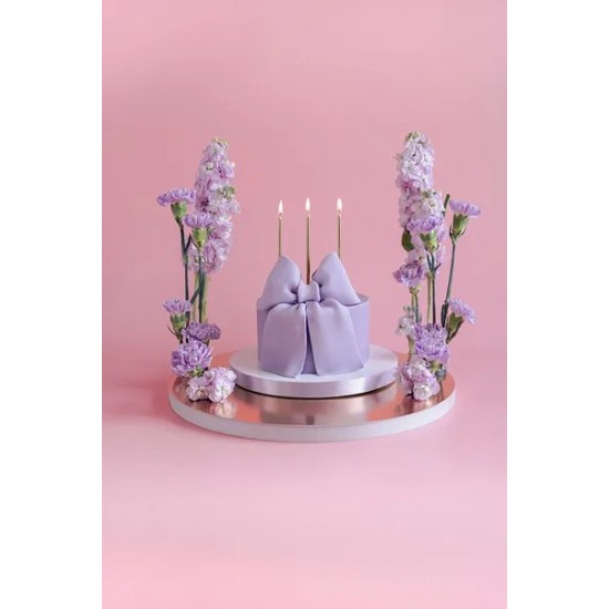 Ψηλά Κεράκια τούρτας Ροζ-Χρυσό (12 τεμ)