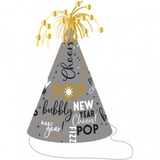 Ψηλό καπέλο με φούντα Happy New Year