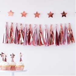 Rose Gold γιρλάντα με φούντες (12 τεμ) Rose Gold γιρλάντα με φούντες (12 τεμ)