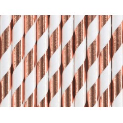 Rosegold χάρτινα καλαμάκια ριγέ (10 τεμ) Rosegold χάρτινα καλαμάκια ριγέ (10 τεμ)