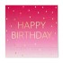 Ροζ Χαρτοπετσέτες με χρυσό Happy Birthday (20 τεμ)