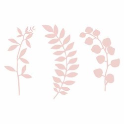 Ροζ Διακοσμητικά κλαδιά με φύλλα (9 τεμ) Ροζ Διακοσμητικά κλαδιά με φύλλα (9 τεμ)