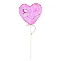 Ροζ καρδούλα στικάκι με γκλίτερ