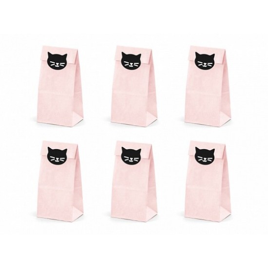 Σακουλάκια δώρων Γατούλα με αυτοκόλλητα (6 τεμ)