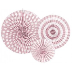 Σετ χάρτινες βεντάλιες παστέλ Ροζ (3 τεμ) Σετ χάρτινες βεντάλιες παστέλ Ροζ (3 τεμ)