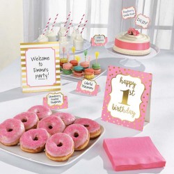 Σετ διακόσμησης μπουφέ 1st Birthday ροζ (12 τεμ) Σετ διακόσμησης μπουφέ 1st Birthday ροζ (12 τεμ)