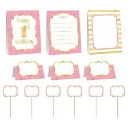 Σετ διακόσμησης μπουφέ 1st Birthday ροζ (12 τεμ) Σετ διακόσμησης μπουφέ 1st Birthday ροζ (12 τεμ)