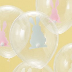 Σετ διάφανα Μπαλόνια Λαγουδάκια με pom pom (9 τεμ) Σετ διάφανα Μπαλόνια Λαγουδάκια με pom pom (9 τεμ)